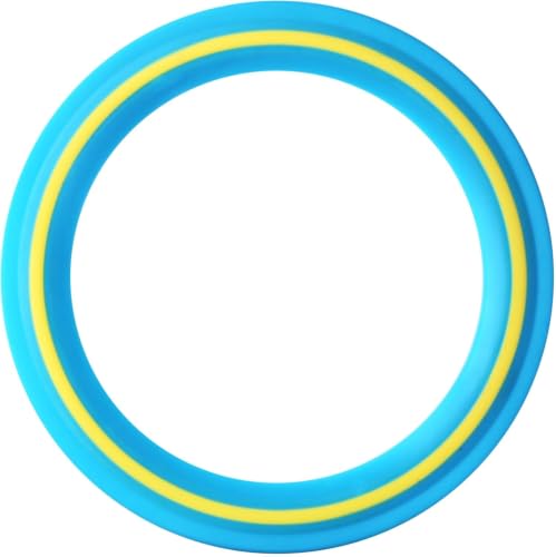 Flying Ring Disc for Age 4+ Kids Adults Beach Pool Toys - color: Yellow，Blue & Turquoise