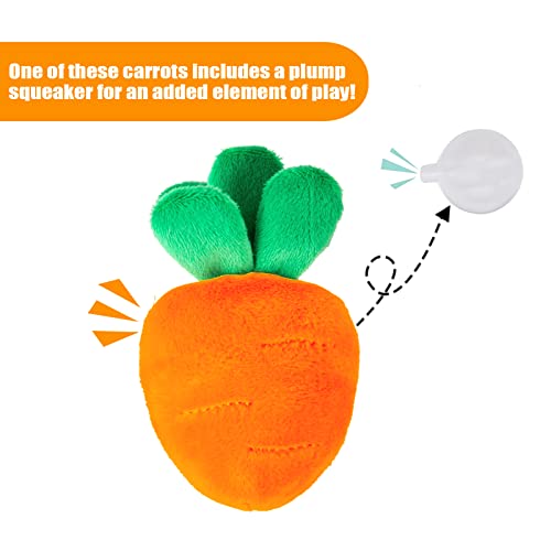 JOYELF Hide and Seek Plush Dog Toys, Interactive Squeak Dog Toys Teething Chew Toys Plush Carrot Field Educational Toys for Small Medium Large Dogs and Cats with 8 Carrots - color: Carrot field