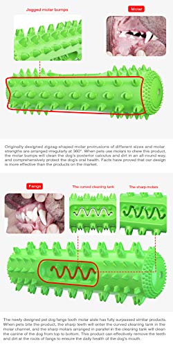 Dog Chew Toys for Aggressive Chewers, Dog Toothbrush Care Cleaning Stick, Puppy Toothing Chew Toy for Small Middle Dog (Green) - color: Green