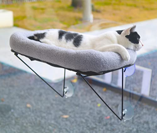Zakkart Cat Window Perch, 100% Metal Supported from Below (Gray) - color: Gray
