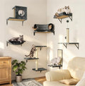 8-in-1 Cat Wall Shelves, Cat Wall Furniture Set - color: Grey
