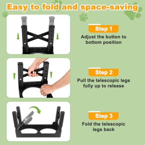 4-in-1 Elevated Dog Bowl Stand with Slow Feeder, 5 Adjustable Heights