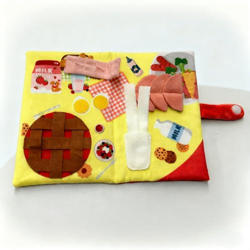 Dog Toy Snuffle Sound Book Treat Hide Puzzle (Breakfast MEU) - color: breakfast meu