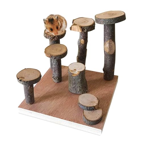 Wooden Hamster Platform Climb Toy Cage Accessories for Gerbil Dwarf Hamster - size: Medium