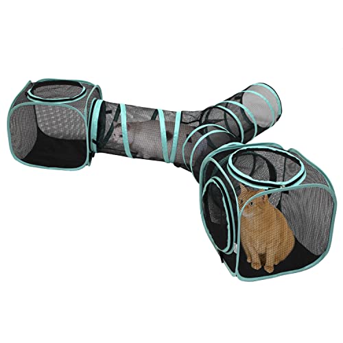 Kitty City Outdoor Catio Furniture and Play Kits for Cats, Three Way Tunnel - color: 3-Way Tunnel/Tent Combo