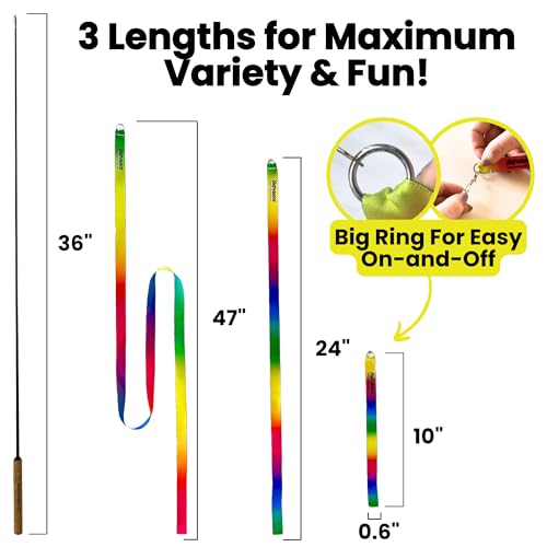 Forever Stick Durable Cat Wand Toy, 9 Attachments and 3 Strings - size: Forever Stick and Extra Toys and Strings