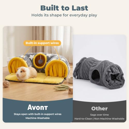 Avont Guinea Pig Tunnel, Small Animal Hideaway Tube Toy - color: Star, size: Medium