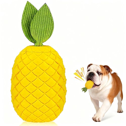Pineapple Dog Toy for Aggressive Chewers, Tough Rubber - size: Small