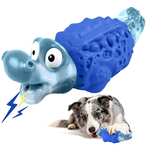 Dog Toys for Aggressive Chewers, Tough Squeaky Dog Chew Toy - color: Royal Blue