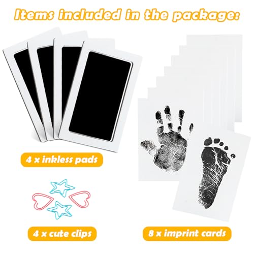 4-Pack Baby Inkless Hand and Footprint Kit, Dog Nose & Paw Print Kit - color: Black, size: Large(Pack of 4)