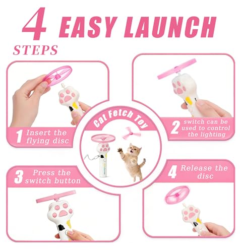Cat Toy Disc,Interactive Cat Fetch Toy Flying Discs for Pet with 40 Discs - color: 40pc