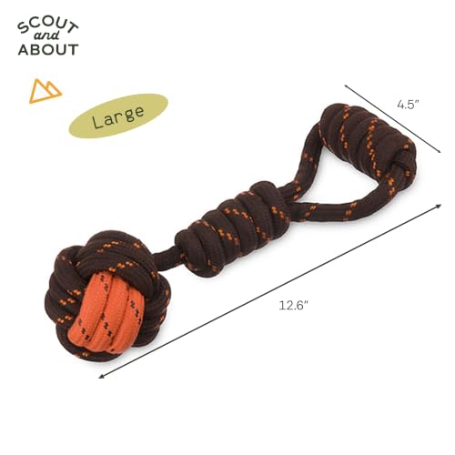 P.L.A.Y. Cute Outdoor Dog Toys - Scout & About Tug Ball Rope Toy, Great for Puppies & Small, Medium, Large Dogs - Machine Washable, Ultra-Durable, Good for Agility Training, Tugging, Fetch (Large)