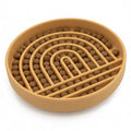 Slow Feeder Dog Bowl - Silicone Dog Bowl, Small, 6" x 1.25" - Honey - color: Honey - Rainbow Design, size: Small (6” Across x 1.25” Tall)