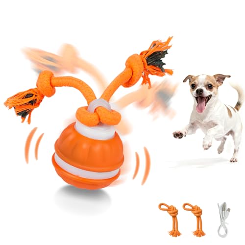 Interactive Dog Toys Dog Ball,Automatic Rolling and Bouncing Moving Dog Toy - color: 1 Orange