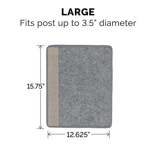 Furhaven Wrap Around Scratching Post Cover for Indoor Cats, Fits Posts Up to 3.5" Diameter, Durable & Less Mess - Tiger Tough Carpet Scratch Mat - Gray, Large - color: Scratch Post Cover - Gray, size: Large