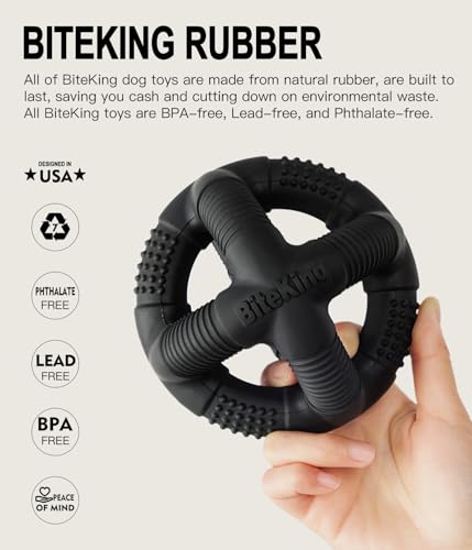 Natural Rubber Dog Balls for Large Aggressive Chewers - Lifetime Replacement - Indestructible and Durable Dog Toys for Large Breed, Black - color: Black