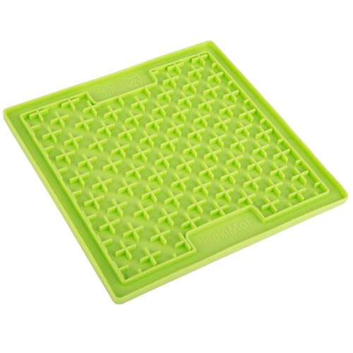 LickiMat Classic Buddy, Cat Slow Feeder Lick Mat, Boredom Anxiety Reducer; Perfect for Food, Treats, Yogurt, or Peanut Butter. Fun Alternative to a Slow Feed Cat Bowl or Dish, Green - color: Green