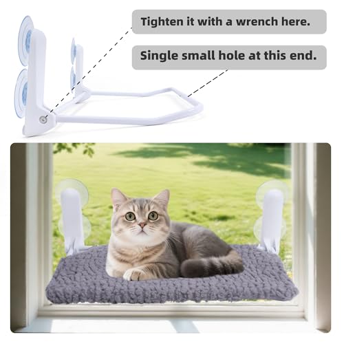 AIWIKIDE Cat Window Perch, Easy Install Bracket, Portable Wall Hammock for Indoor Cat, Grey - color: Grey, size: Cover - 1 Piece
