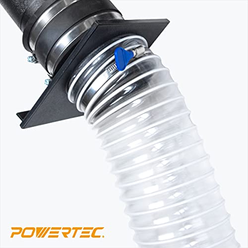 POWERTEC 5" x 10' Dust Collection Hose, 5 Inch Flexible PVC Hose for Woodworking and Garage, Wood Shop Dust Collection System, Planer, Cyclone Dust Separator, Ferrets and Small Pets Tunnel (70220) - size: 5"x10' Hose