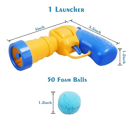 Mewlmart Interactive Cat Toys Cat Ball Launchers Enrichment Toys Pom Pom Balls50 Balls 1.2IN - size: 50 Pcs