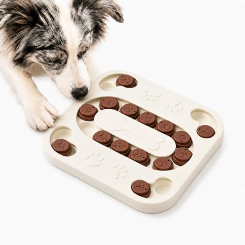 Cat Puzzle Feeder, Treat Maze Toy, 9.7 x 9.7 x 1.0 in - color: white
