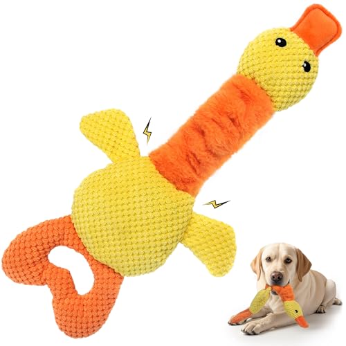 TwoEar Duck Dog Toy with Crinkle Paper, Interactive Tug of War Dog Toy