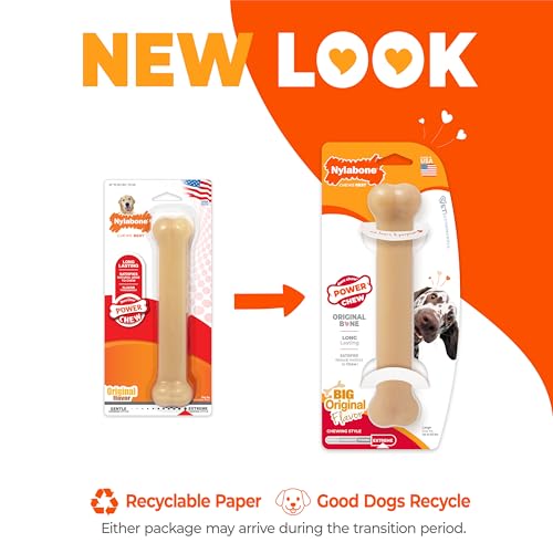 Nylabone Power Chew Original Bone Dog Chew Toy, Original Flavor, Large - size: Large