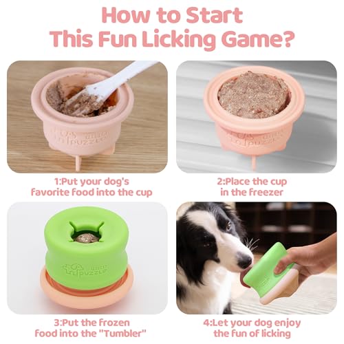 Puzzle Feeder Dog Puzzle Toys, Interactive Enrichment Dog Toys for Mental Stimulation, Slow Feeding, Treat Dispensing, and Freezable Fun to Keep Them Busy,Pink - color: Multicolour, size: Medium