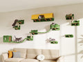 16-in-1 Cat Wall Shelves, Cat Furniture w/Tunnel & Bridge, Green - color: Green, size: 16-in-1
