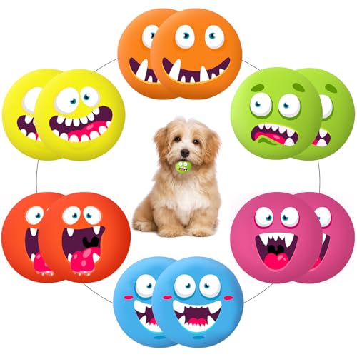 Hungdao 12 Pcs Squeaky Dog Toys, Small Dog Ball Bulk, Rubber Latex, Novelty - style: Novelty