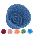 Dog Lick Bowl,Anxiety Relief Non-Slip Silicone Treat Bowl,Durable Anti-Choking Long-Lasting Enrichment Slow Feeder Licking Mat for Small Medium Large Breed,Freezable BPA Free Silicone Dishwasher Safe - color: Dark Blue, size: S-M