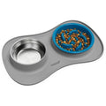 YINEYA 3 in 1 Slow Feeder Dog Bowls,Dog Water Bowl,Cat and Dog Food Bowl - color: Gray, size: Medium