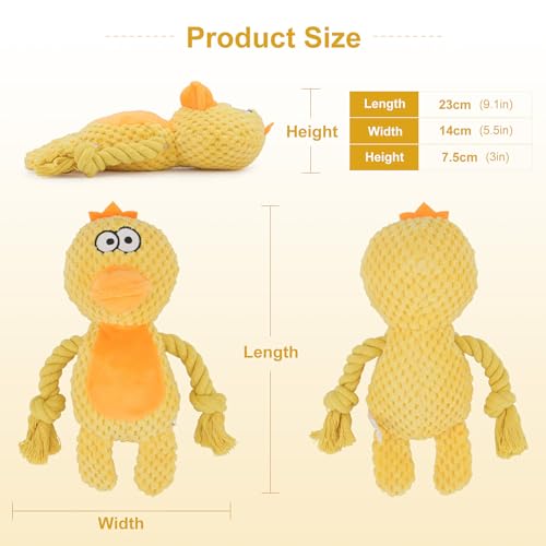 Dog Toys, Dog Squeaker Toys with Crinkle Paper (Yellow Duck) - color: Yellow Duck