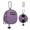Dog Poop Bag Holder for Leashes- Dog Treat Pouch with Waterproof Zipper,Puppy Training Small Bag with Carabiner & Bungee Toggle,Two Pockets for Dry or Wet Treats-Pet Travel Walking Essentials (Purple) - color: Purple