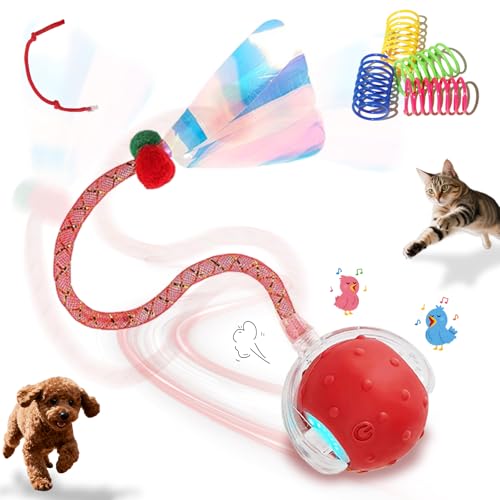 Interactive Cat Toy Ball, Red1, Indoor Cats - color: Red1, size: 2.3 inches