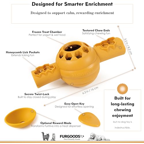 FURHIVE Frozen Dog Treat Toy for Aggressive Chewers, Nylon Chew with Tray - color: Furhive
