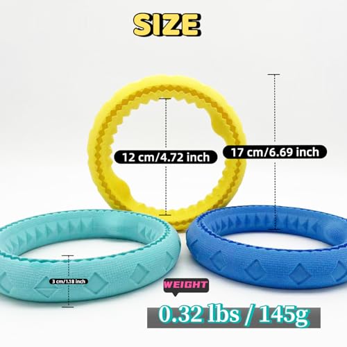 3Pcs Tough Durable Ring Toy for Dogs Tug Ring Strong Rubber Dog Fetch Toy for Small Medium Breeds Pack of 3
