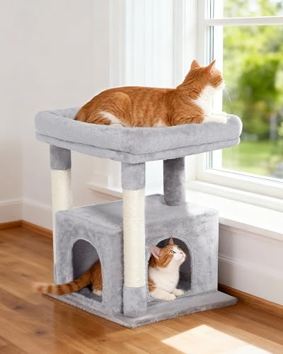 23.6" Cat Tree for Large Cat, 19 * 15.8 in Large Perch, Light Gray - color: Light Gray