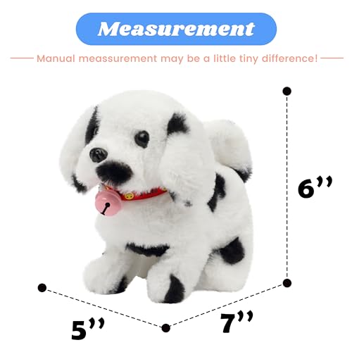 Hopearl Walking Point Dog Interactive Electronic Pet Plush Toy Puppy Woof and Moving Animated Nodding Head Holiday Birthday Gift for Toddlers, Black, 7'' - style: Dog-Black Point