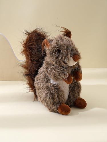 Squirrel Squeaky Dog Toy for Aggressive Chewers, Plush Interactive Dog Toy for Small Medium Large Dogs, Soft Stuffed Puppy Toy for Chewing, Fetch, Tug, Boredom Relief and Indoor Play - style: Squirrels
