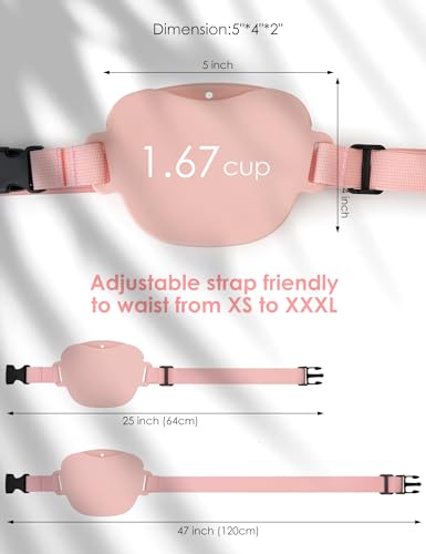 heouvo 1.67 Cup Dog Treat Pouch with Training Clicker (Pink) - color: Pink
