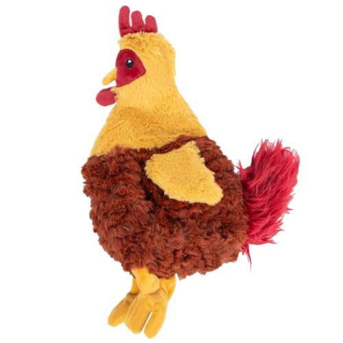 Best Pet Supplies Interactive Squeaky Dog Toy - Crinkle Chicken, Red - color: Crinkle Chicken (Wine Red), size: Large