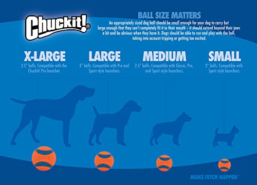 Chuckit! Dog Tennis Ball Dog Toy, Large (3 Inch Diameter) for Dogs 60-100 lbs 2 Count (Pack of 12) - size: Large - 2 Count ( Pack of 12)