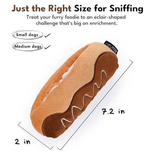 CHEWFFON Chocolate Éclair Dog Snuffle Toy, Layered Treat Enrichment - style: Chocolate Eclair
