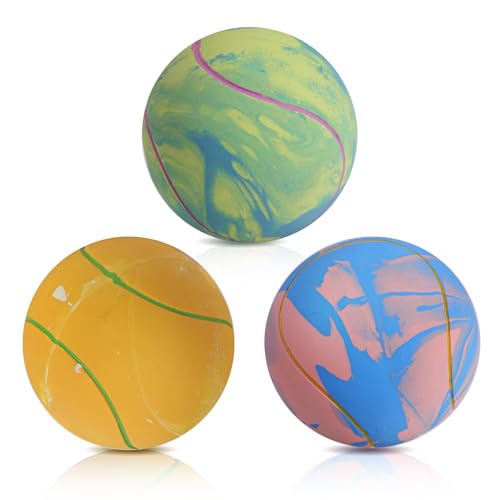 SCHITEC Dog Squeaky Ball Toys, Interactive Tennis Balls for Fetch Play, Latex Rubber Pet Toy for Medium Large Breed Dogs - size: For Medium/Large Dogs, style: Tennis Ball