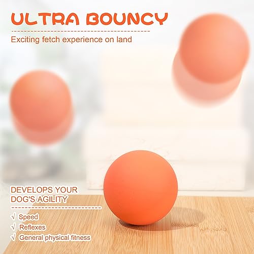 Hiboom 15 Pack Natural Rubber Dog Tennis Balls for Fetch, Orange - color: Orange