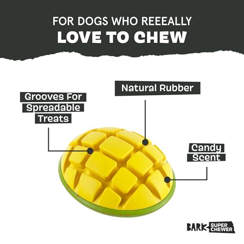 BarkBox Go Mango Tough Squeaky Rubber Dog Toy - Large - color: Go Mango-Large