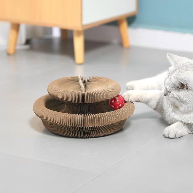 Cat Scratcher Toys for Indoor Cats - Kitty Kurlz Magic Organ Cat Scratcher Board, Cardboard Cat Scratching Board Ball Scratcher Pad - color: 1pc