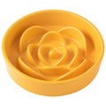 8.25'' Ceramic Slow Feeder Dog Bowls - Petal Shape Modern Dog Food Dish for Medium and Large Breeds, Puzzle Maze Bowl to Slow Down Eating, Anti-Gulping, Dishwasher & Microwave Safe, Yellow - color: Yellow, size: 8.25 inch