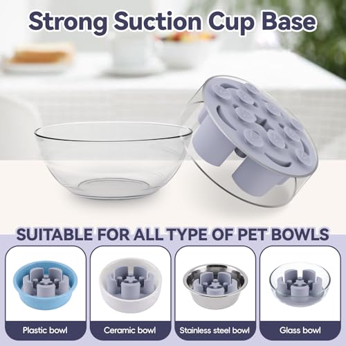 Slow Feeder Dog Bowls Insert 3.5" ×1.3" Silicone Slow Feeder Insert, Grey - color: Grey, size: 3.5"x1.3"